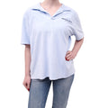 SPORTY & RICH BLUE TERRYCLOTH POLO SHIRT - SIZE XL