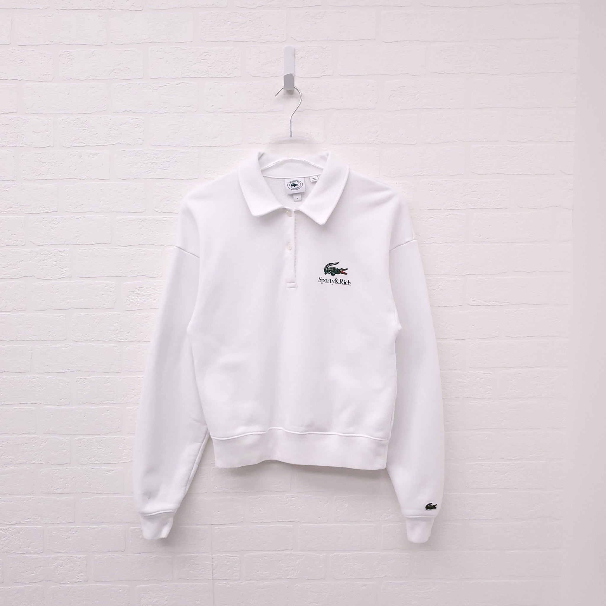 【Sporty & Rich】Athletic Sweatshirt Off White adidas Originals x Sporty & Rich V-Neck Sweatshirt Cream