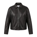 ST. AGNI BLACK COCOON LEATHER JACKET - SIZE S