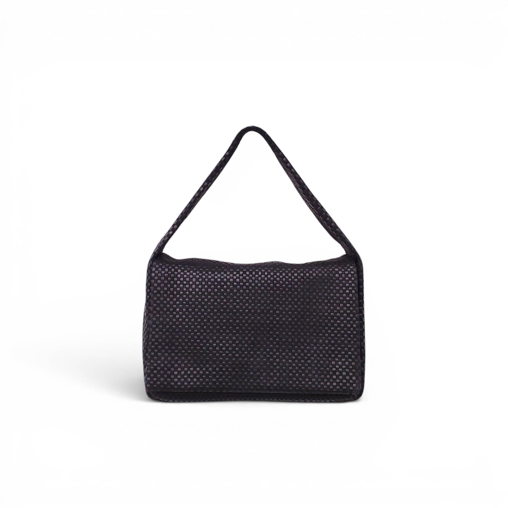ST. AGNI BLACK WOVEN PURSE