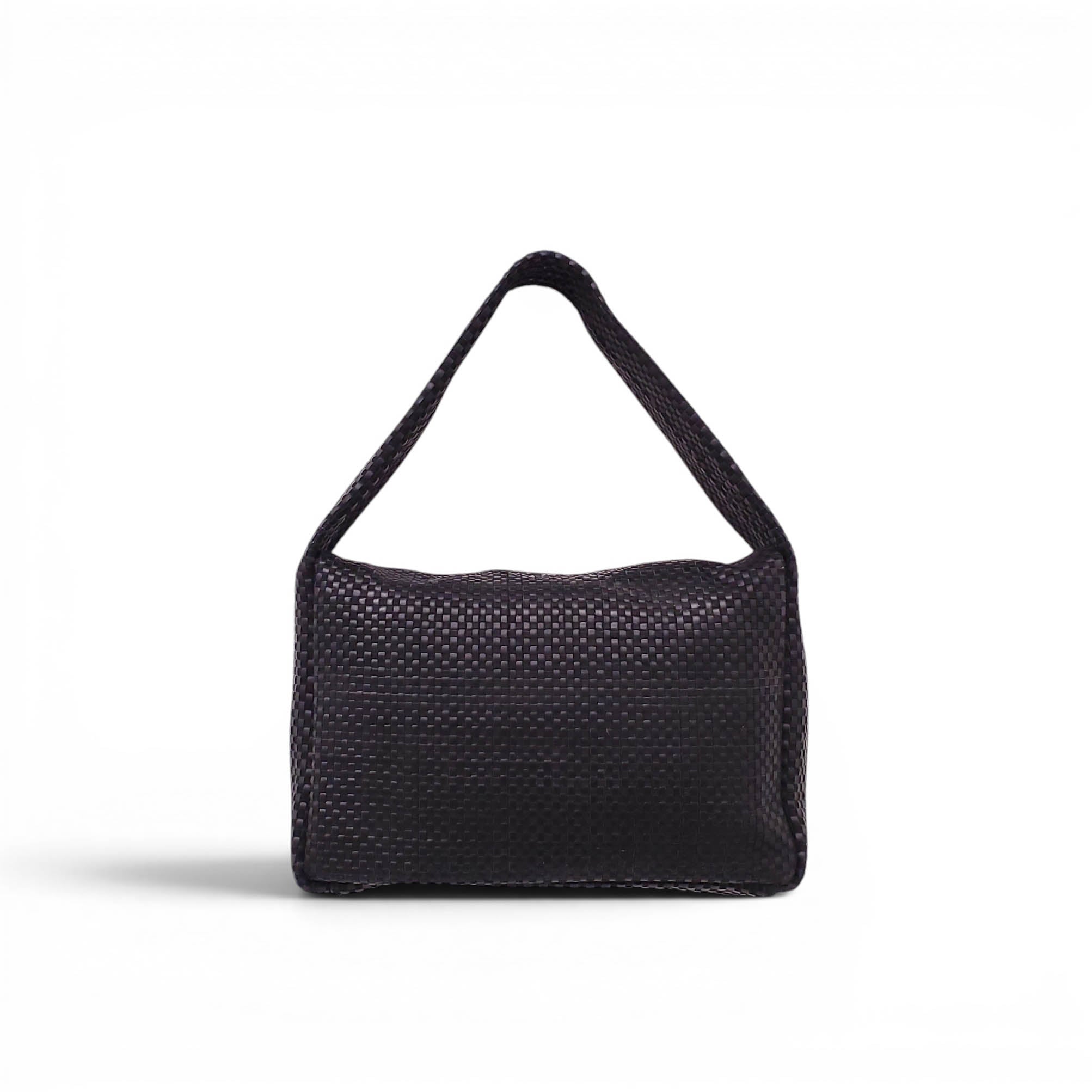 ST. AGNI BLACK WOVEN PURSE