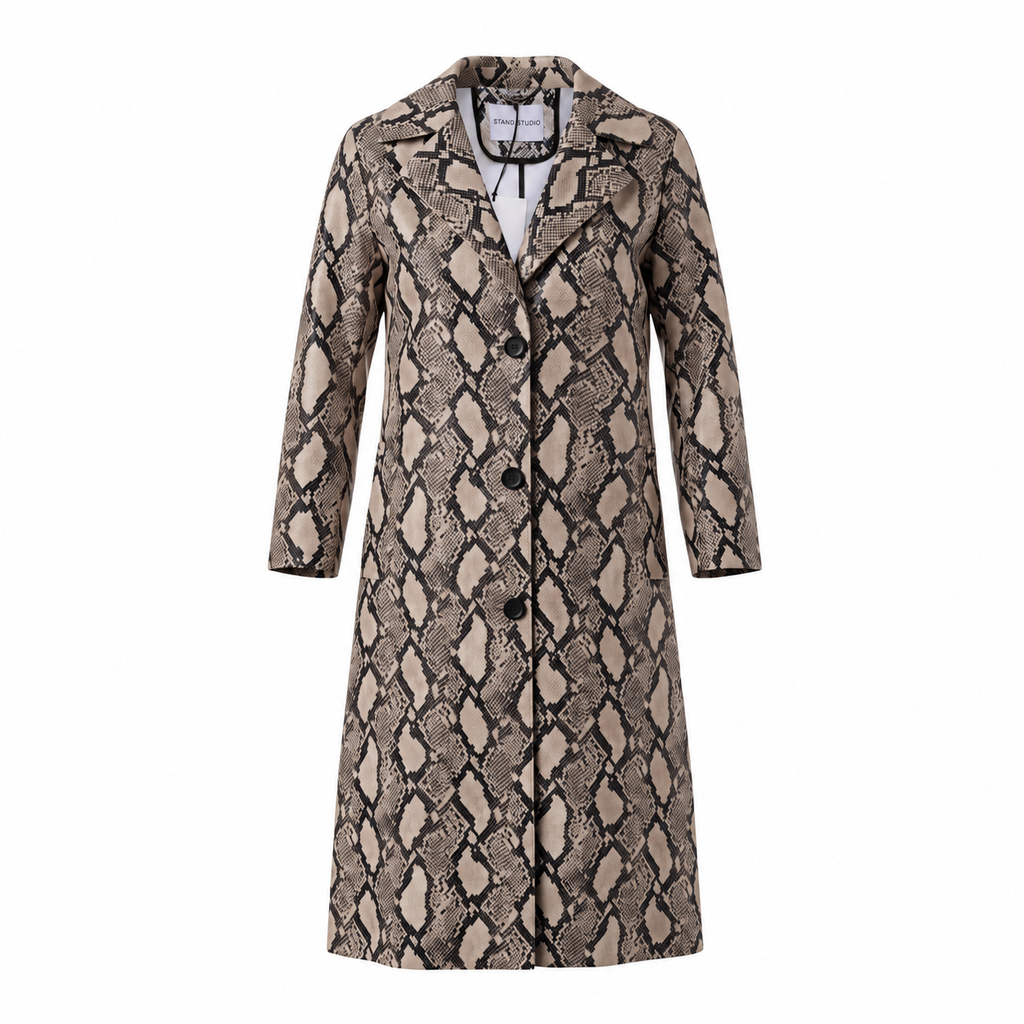 STAND STUDIO SNAKESKIN EFFECT COAT - SIZE 38
