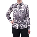 STELLA MCCARTNEY BLACK AND CREAM FLORAL PATTERNED BLOUSE - SIZE 40