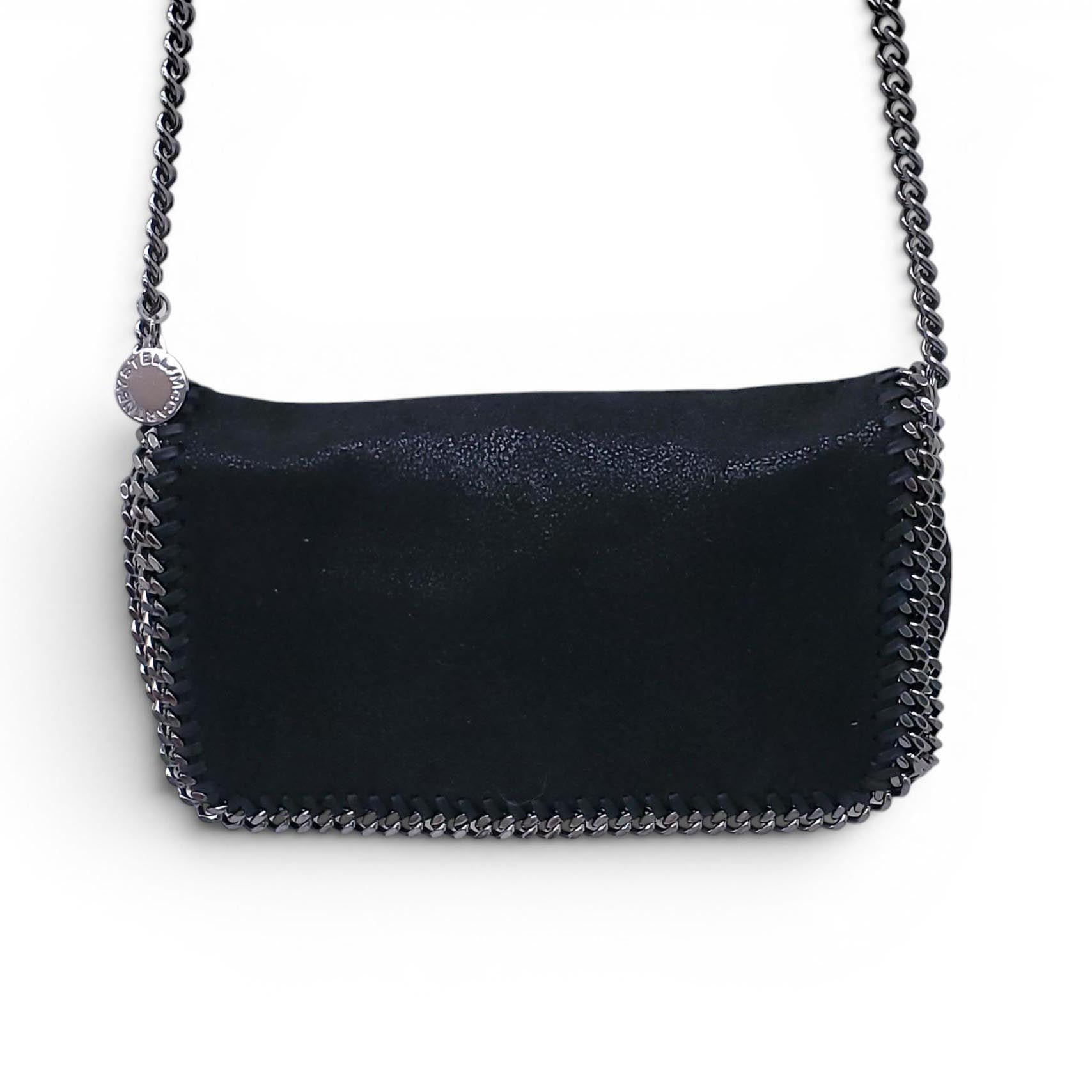 STELLA MCCARTNEY BLACK AND SILVER 'FALABELLA' CROSSBODY BAG