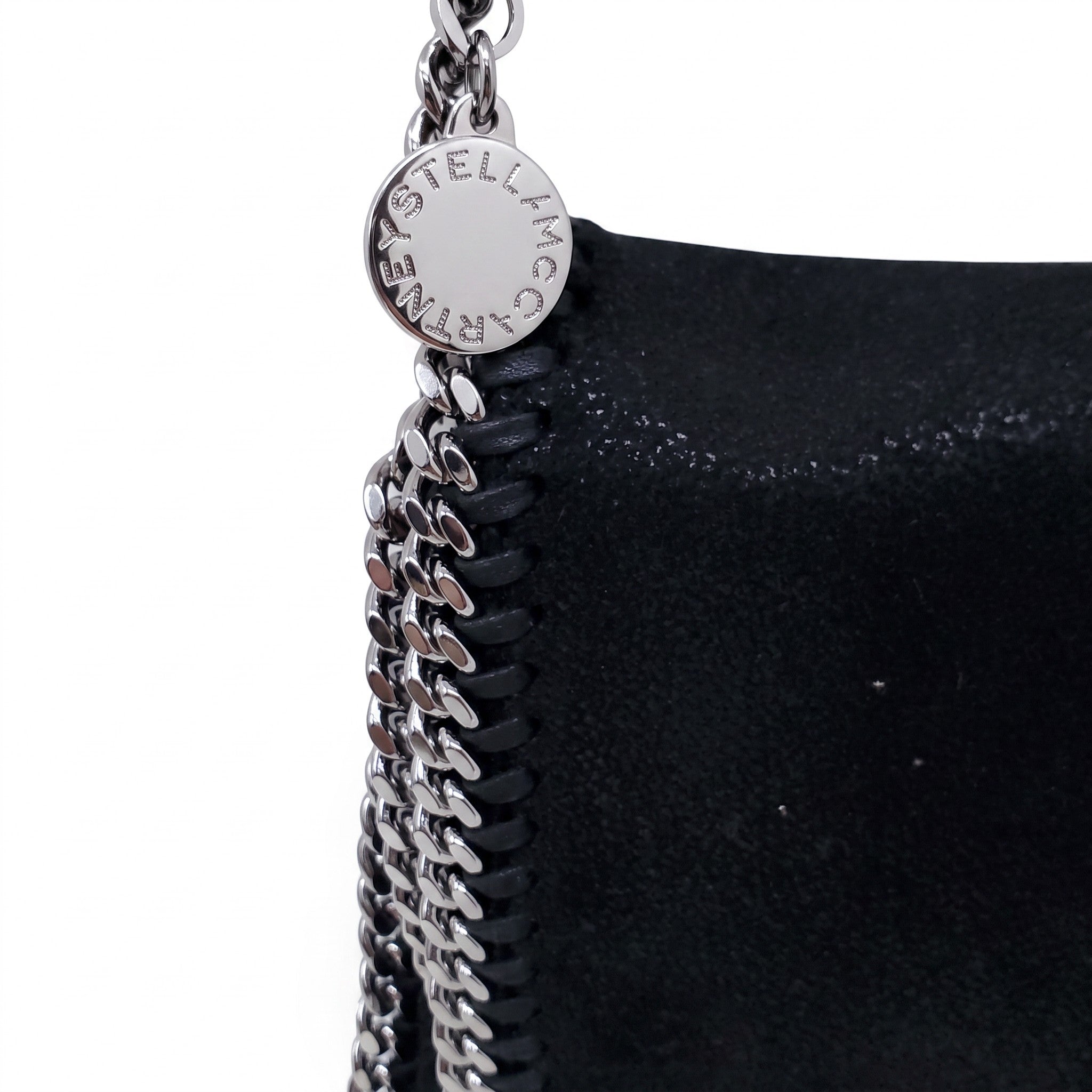 STELLA MCCARTNEY BLACK AND SILVER 'FALABELLA' CROSSBODY BAG