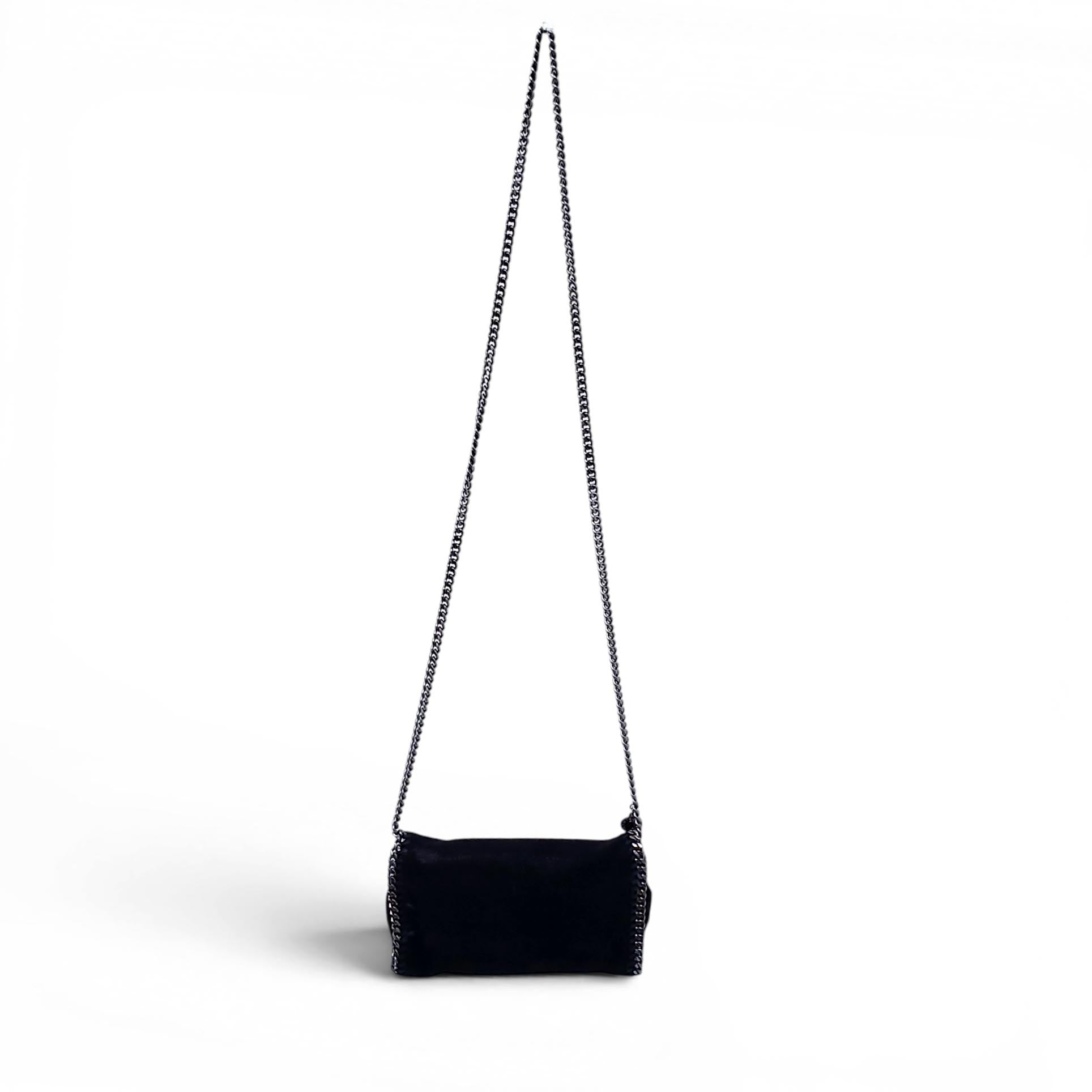 STELLA MCCARTNEY BLACK AND SILVER 'FALABELLA' CROSSBODY BAG