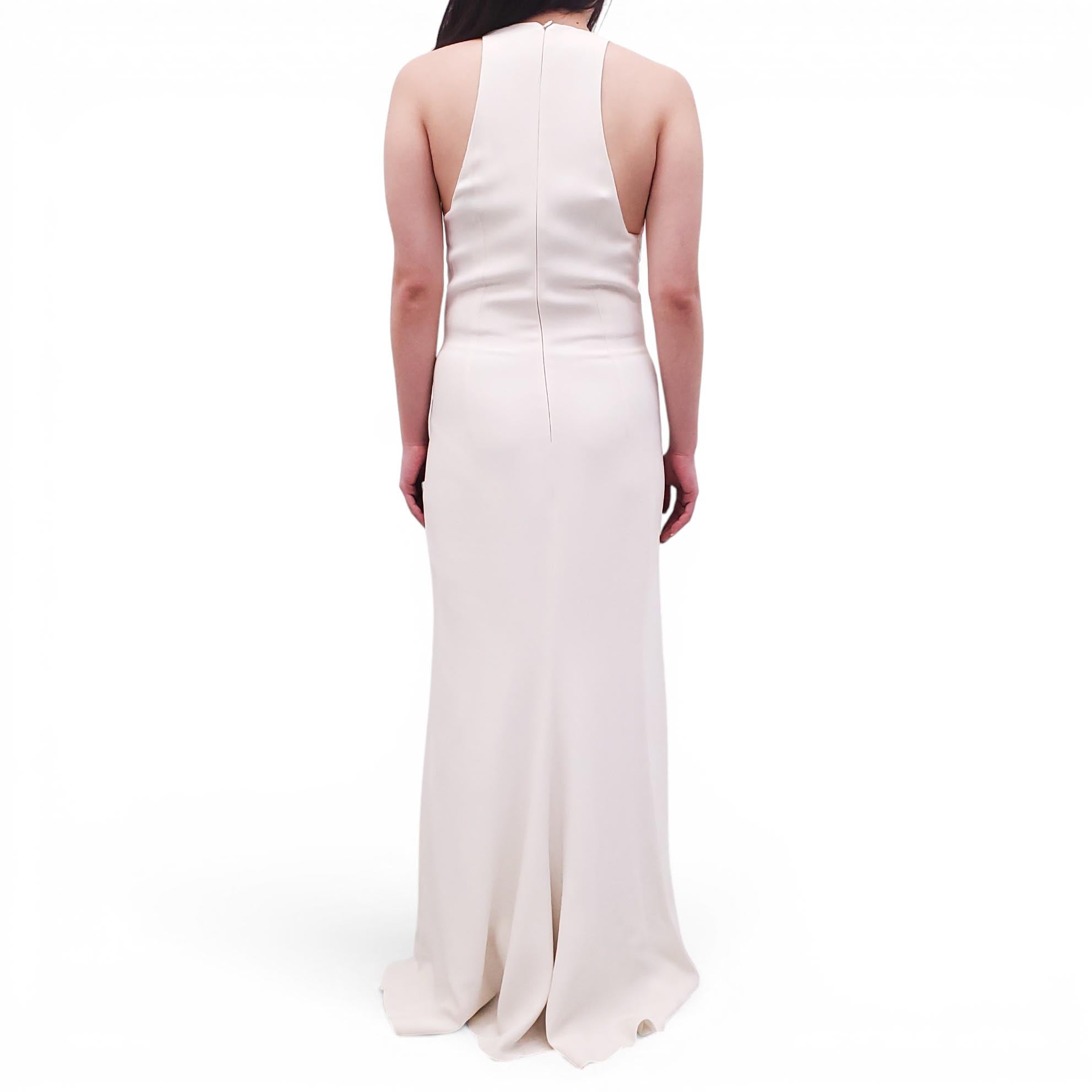 STELLA MCCARTNEY NAVY AND WHITE GOWN WITH MESH DETAIL - SIZE 42
