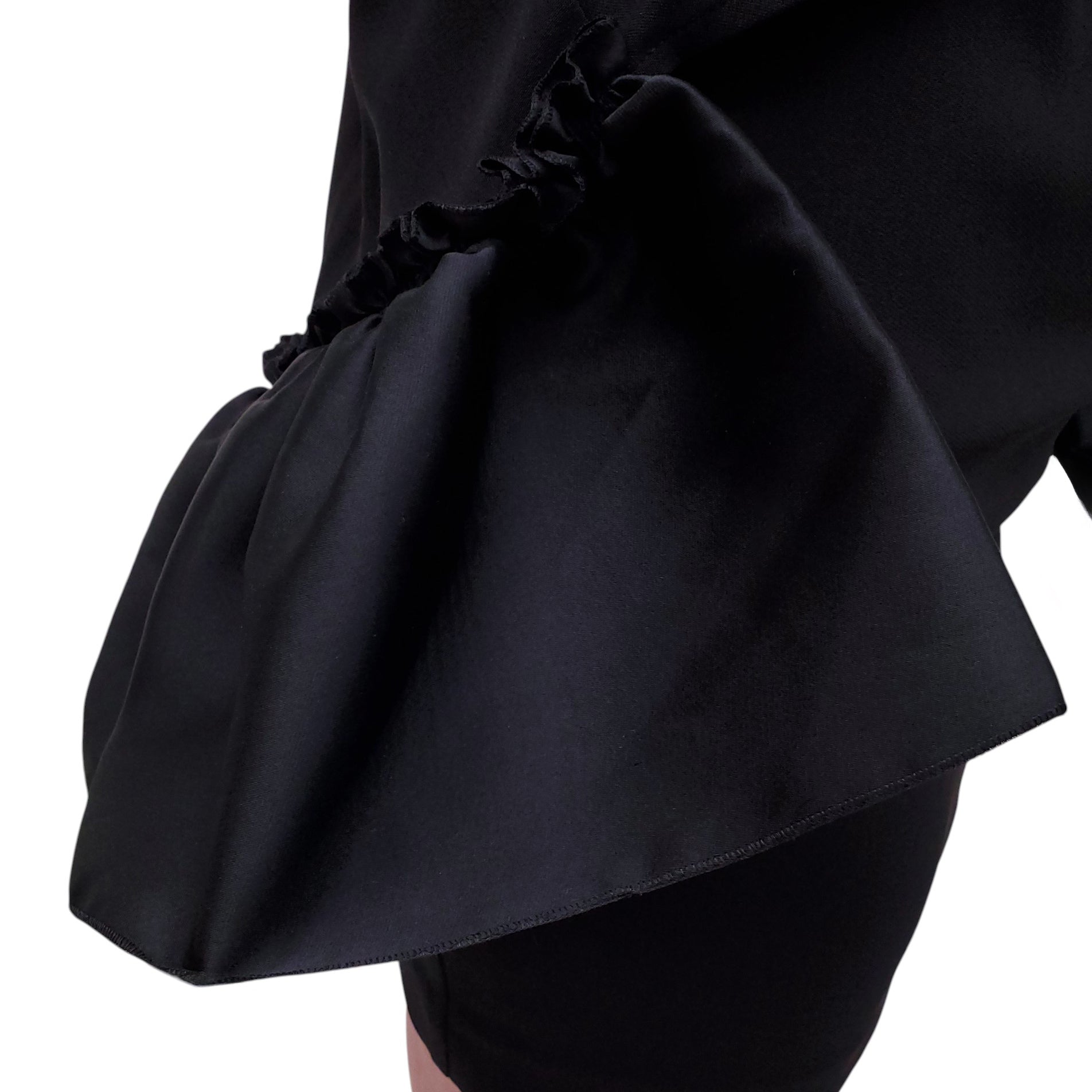 STELLA MCCARTNEY BLACK DRAPED AND DOUBLE LAYERED DRESS - SIZE 40