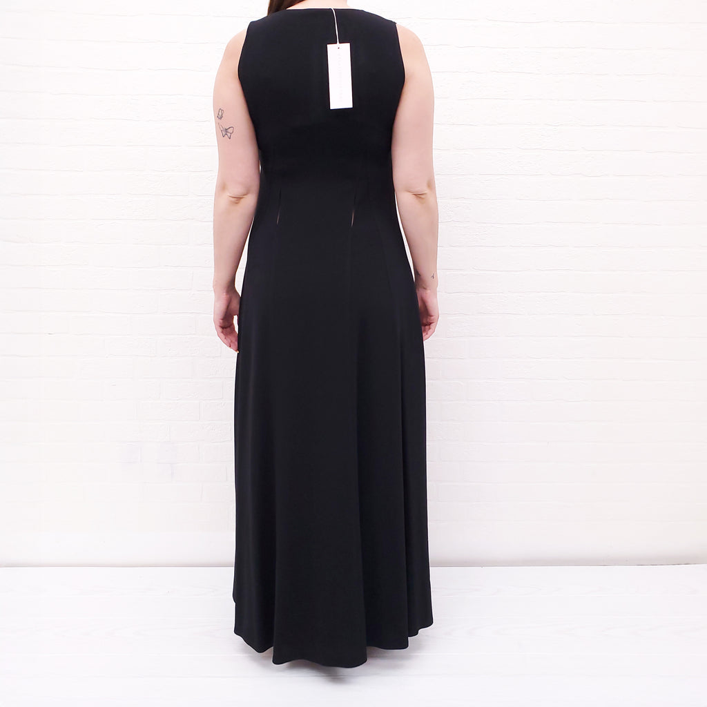 STELLA MCCARTNEY BLACK GOWN WITH WAIST CUT OUTS - SIZE 40