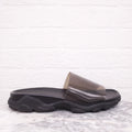 STELLA MCCARTNEY BLACK LOGO POOL SLIDES - SIZE 43