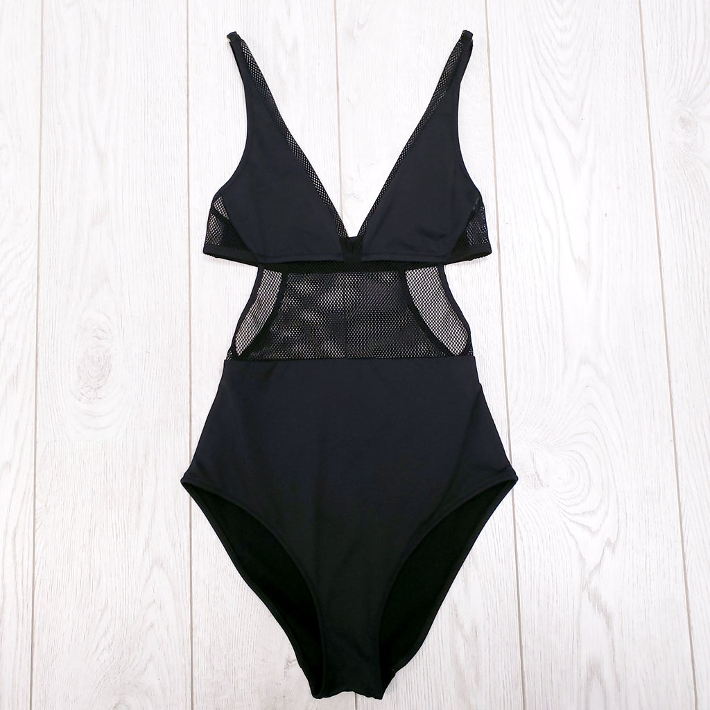 STELLA MCCARTNEY BLACK MESH SWIMSUIT - SIZE XS