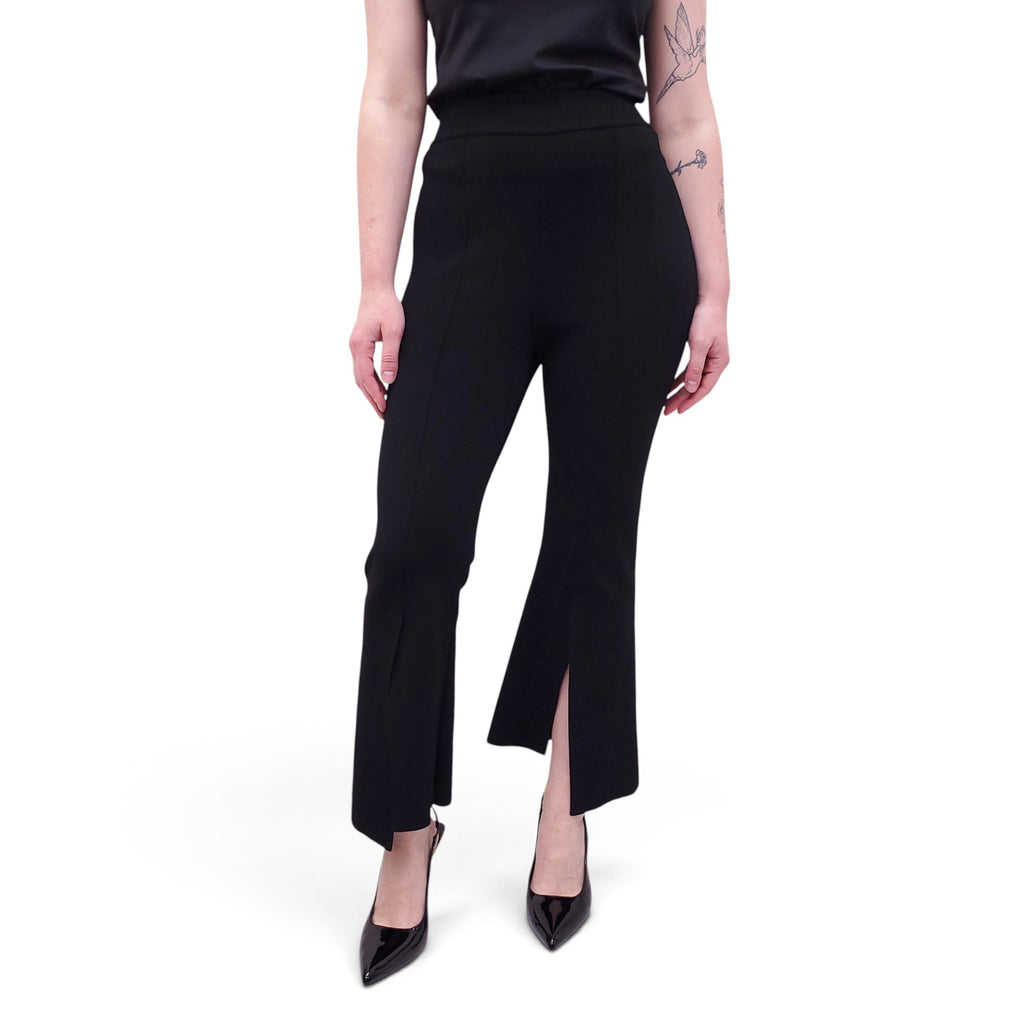 STELLA MCCARTNEY BLACK TROUSERS WITH SLIT DETAILS - SIZE 38