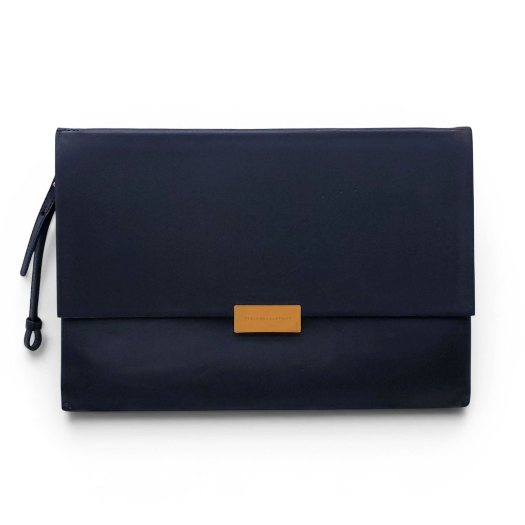 STELLA MCCARTNEY BLACK VEGAN LEATHER CLUTCH