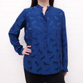 STELLA MCCARTNEY BLUE HORSE PRINT BLOUSE - SIZE 40