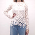 STELLA MCCARTNEY FLORAL EMBROIDERED TOP - SIZE 40