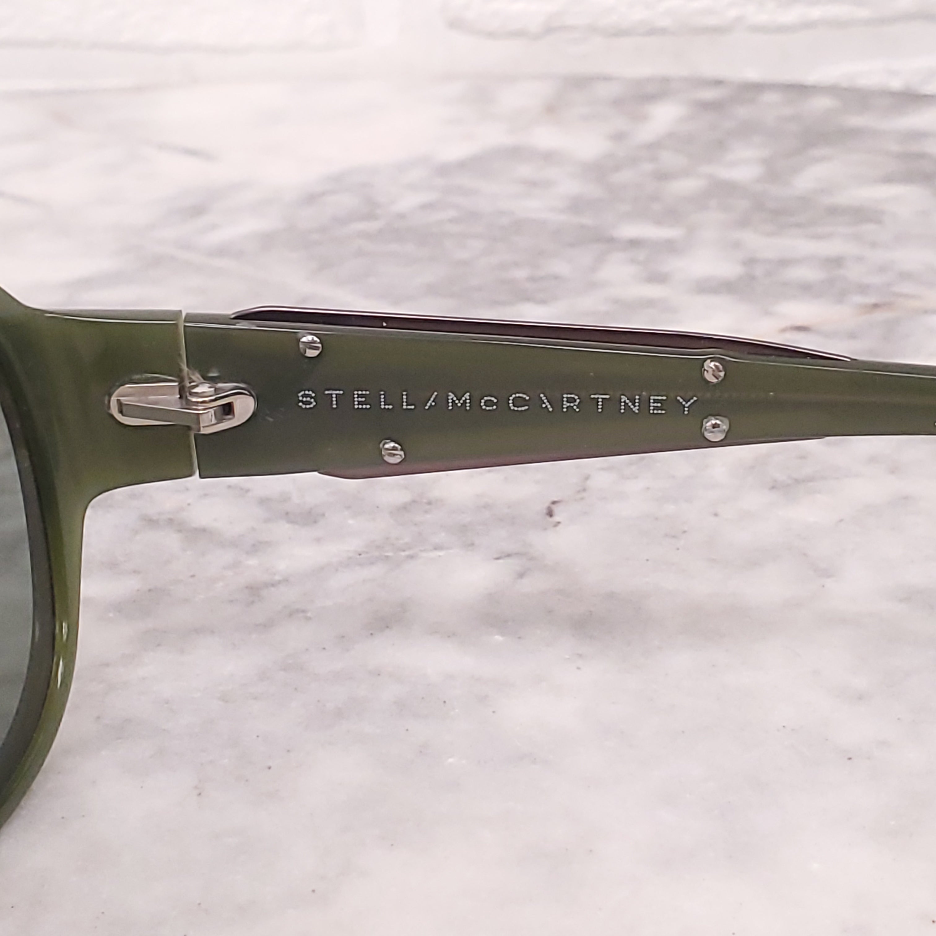 STELLA MCCARTNEY GREEN LOGO SUNGLASSES