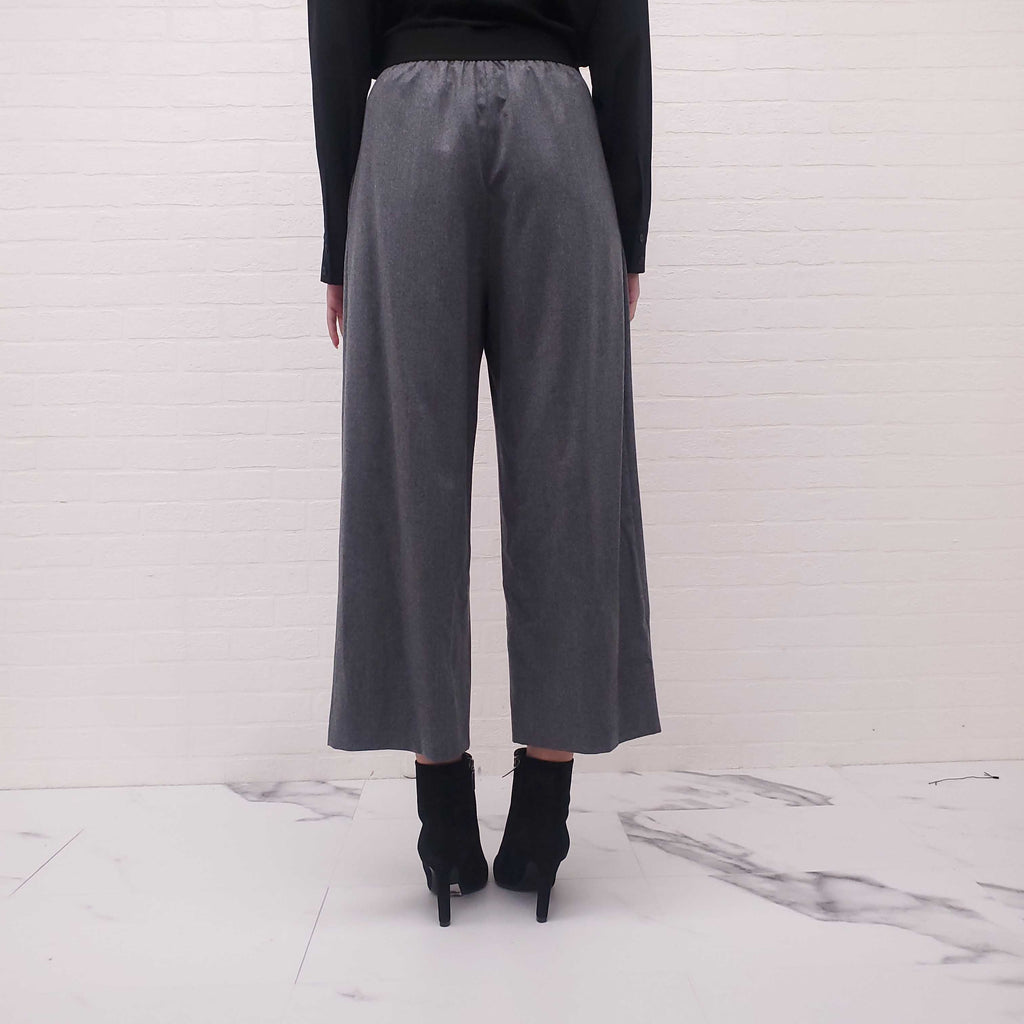 STELLA MCCARTNEY GREY WOOL TROUSERS WITH ELASTIC WAIST - SIZE 42