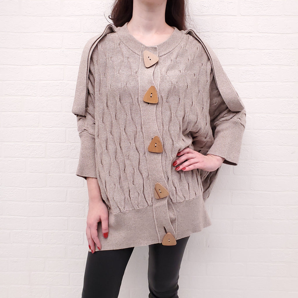 STELLA MCCARTNEY KNIT SWEATER WITH WOOD BUTTONS - SIZE 40