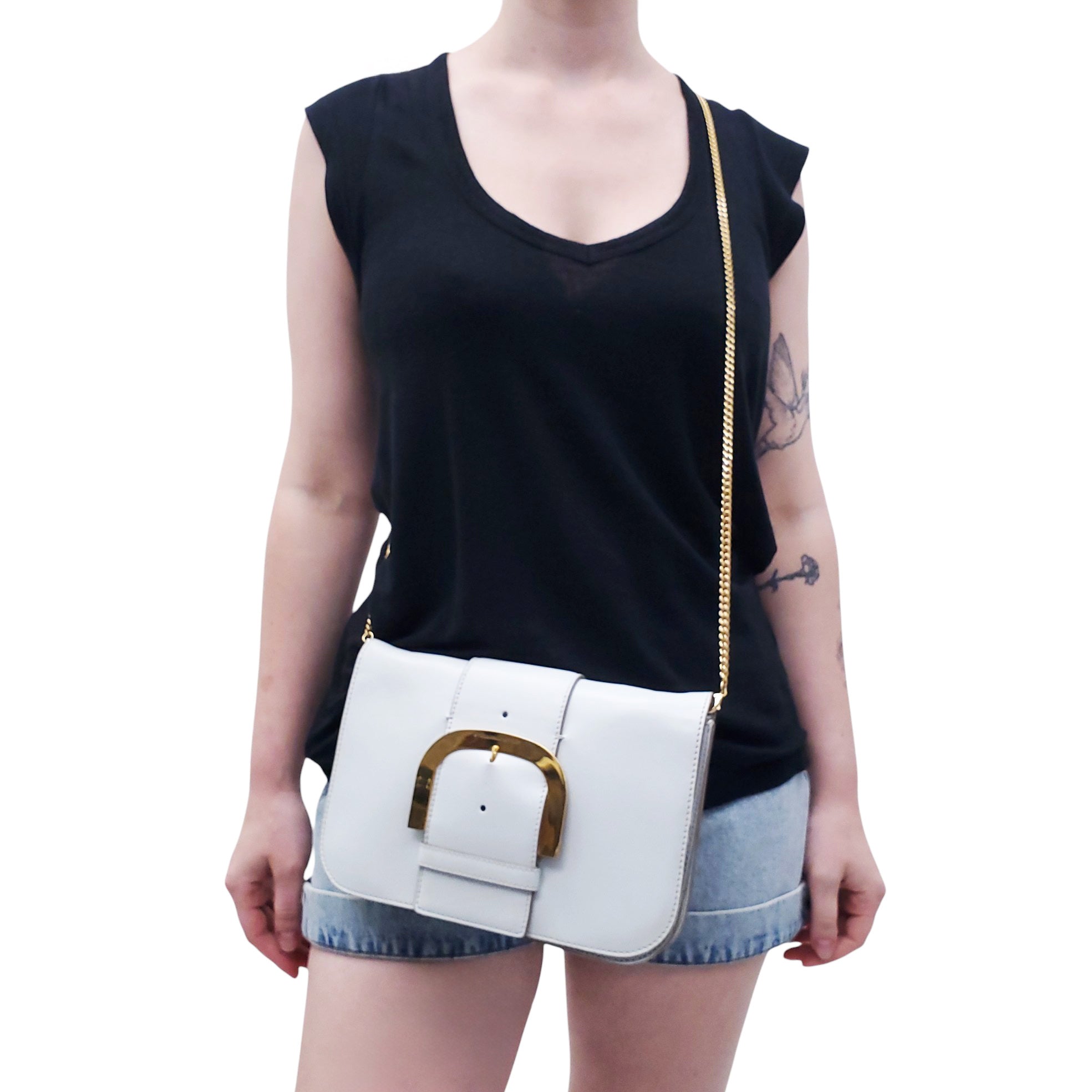 STELLA MCCARTNEY LIGHT BLUE VEGAN LEATHER BAG WITH GOLD HARDWARE
