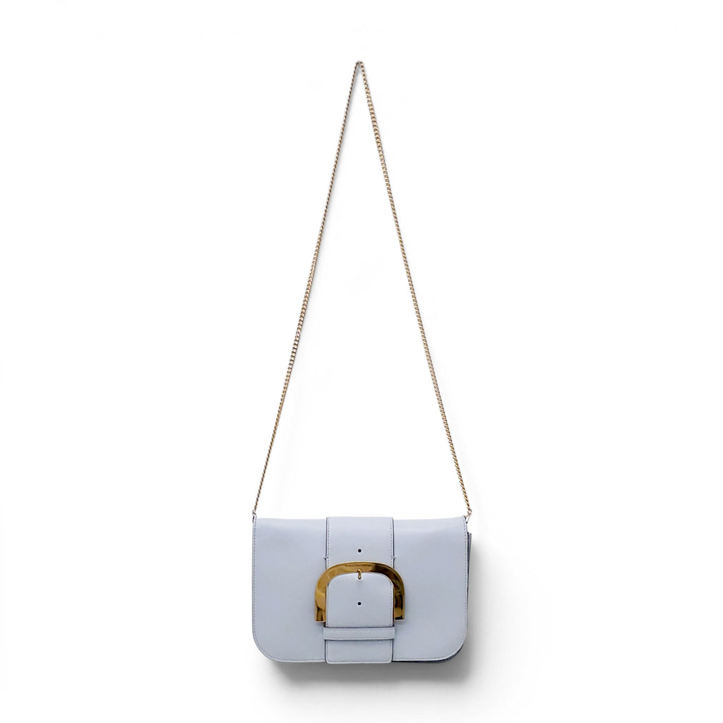 STELLA MCCARTNEY LIGHT BLUE VEGAN LEATHER BAG WITH GOLD HARDWARE