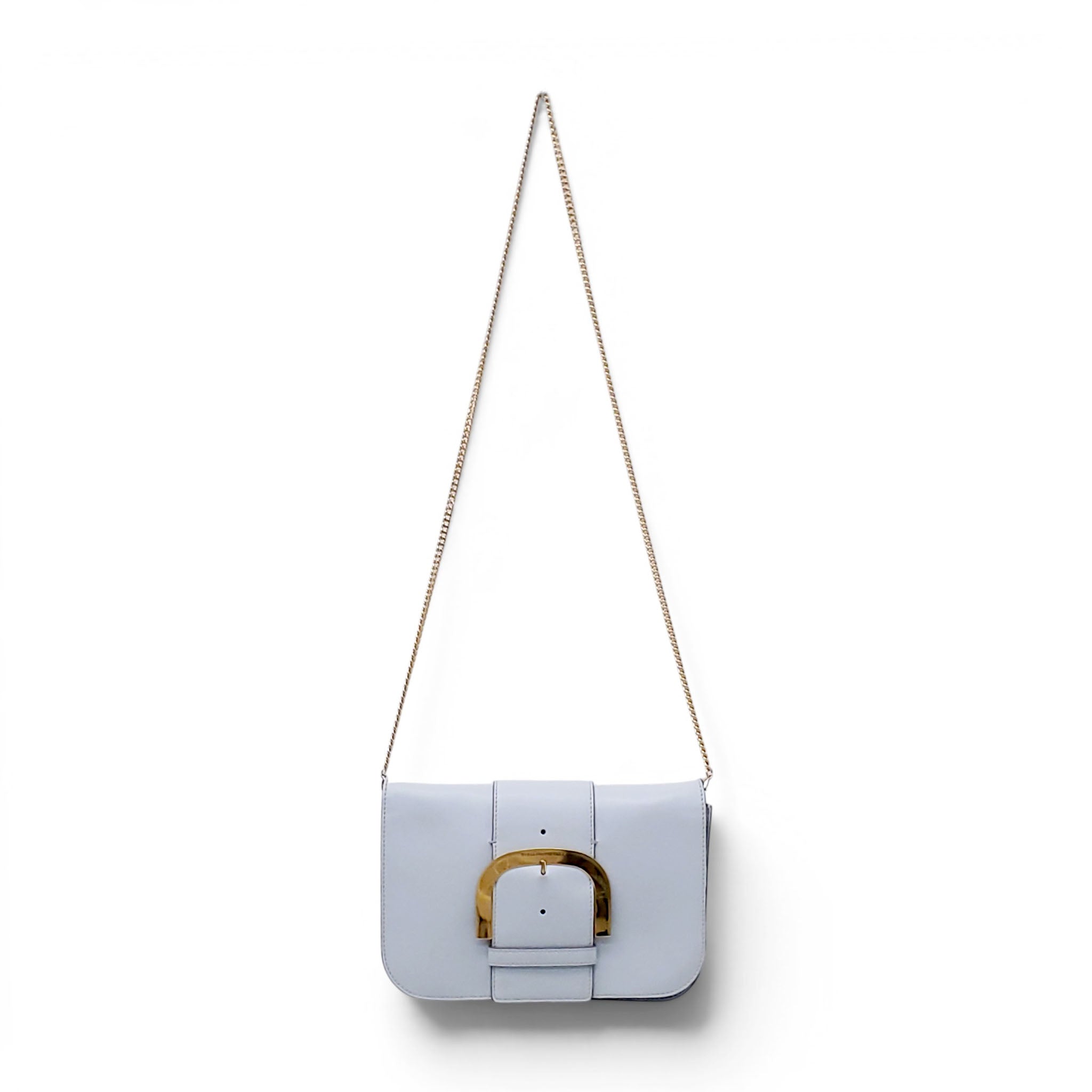 STELLA MCCARTNEY LIGHT BLUE VEGAN LEATHER BAG WITH GOLD HARDWARE