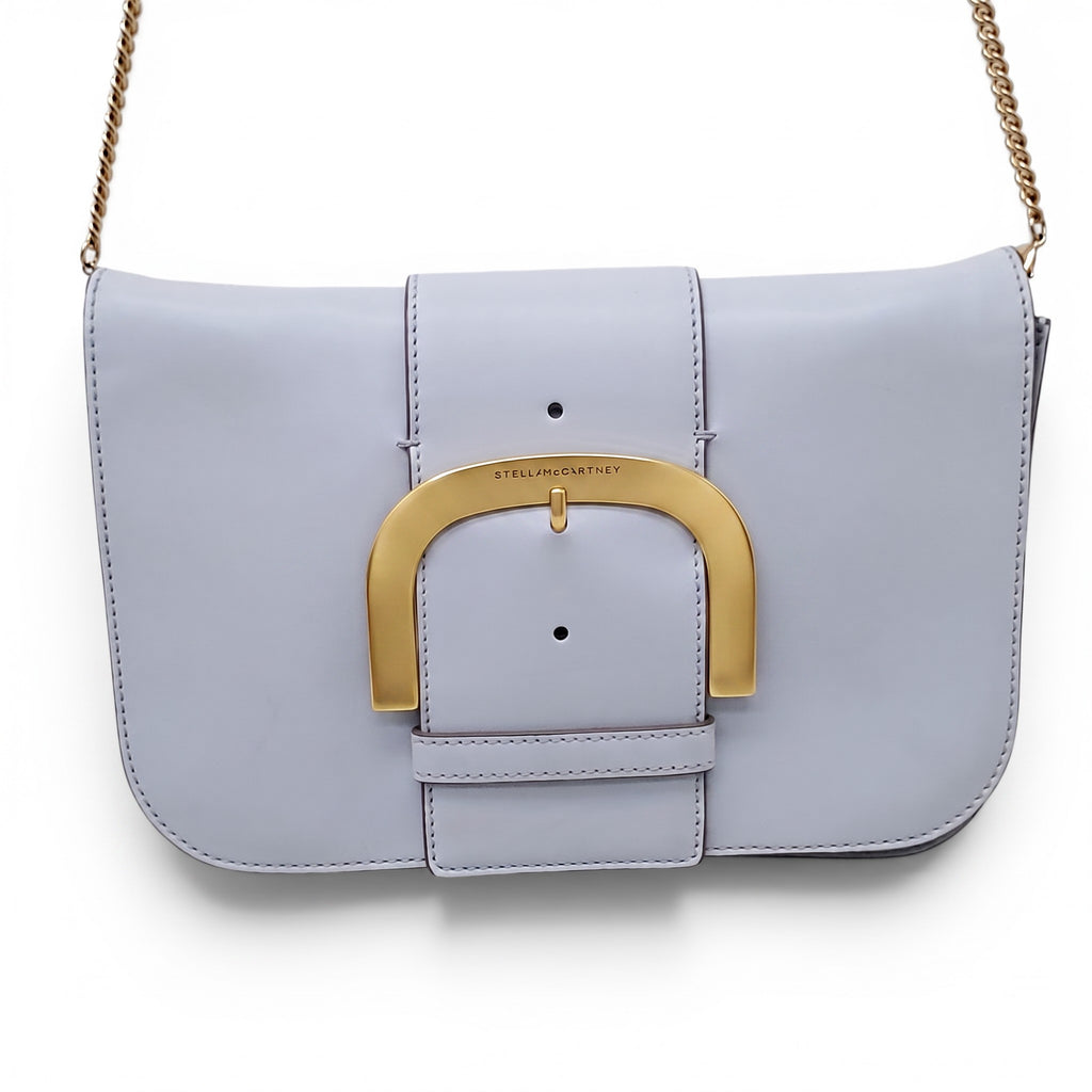 STELLA MCCARTNEY LIGHT BLUE VEGAN LEATHER BAG WITH GOLD HARDWARE