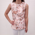 STELLA MCCARTNEY PINK FLORAL EMBROIDERED SLEEVELESS BLOUSE - SIZE 38