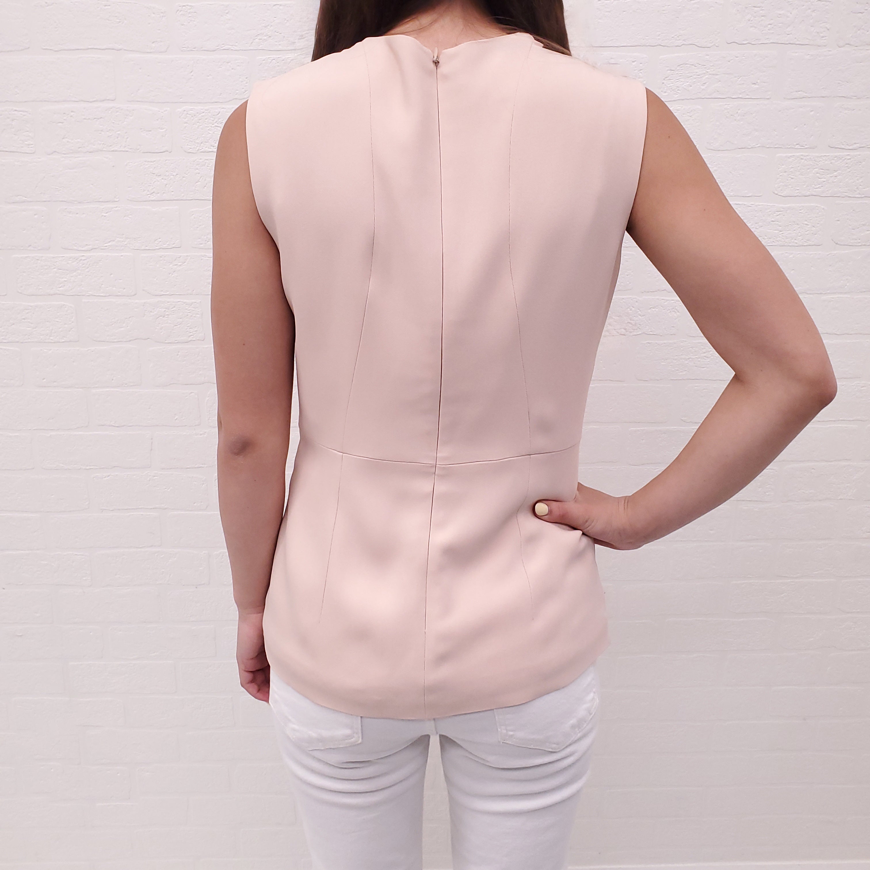 STELLA MCCARTNEY PINK FLORAL EMBROIDERED SLEEVELESS BLOUSE - SIZE 38