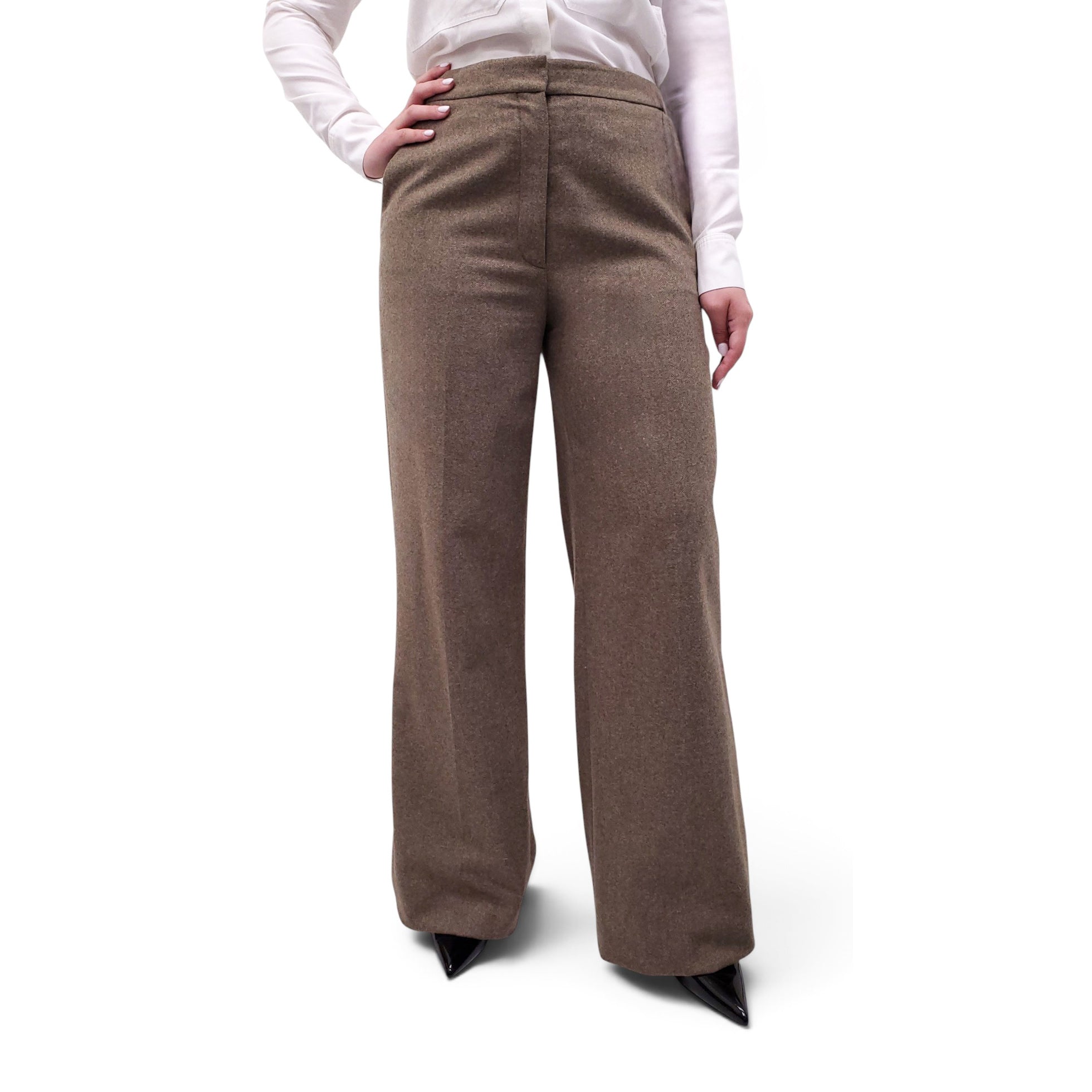 STELLA MCCARTNEY WIDE LEG WOOL TROUSERS - SIZE 44