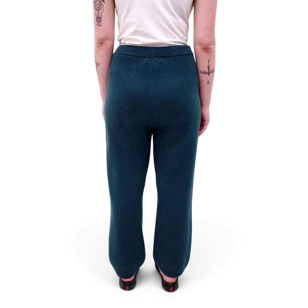 SUZIE KONDI GREEN CASHMERE PANTS - SIZE M