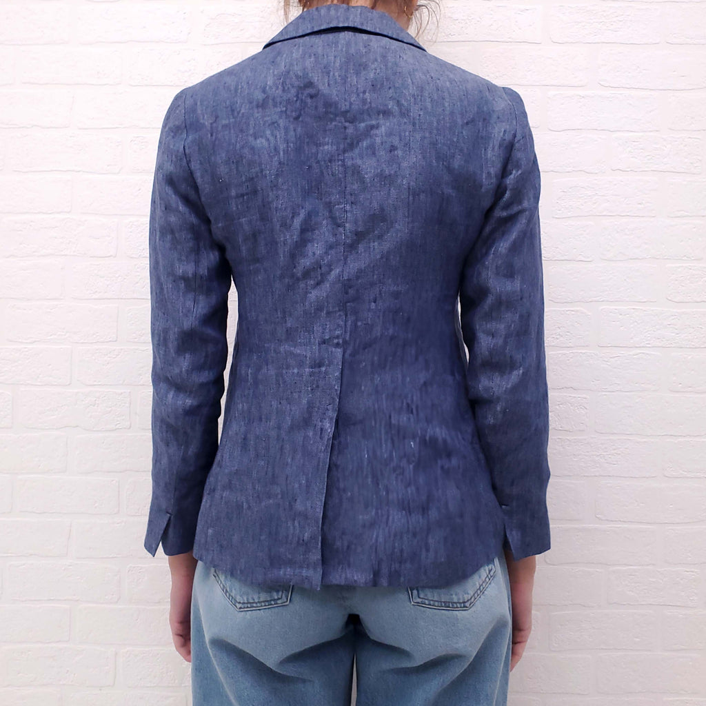 S'MAX MARA LINEN DENIM COLOURED BLAZER  - SIZE 4