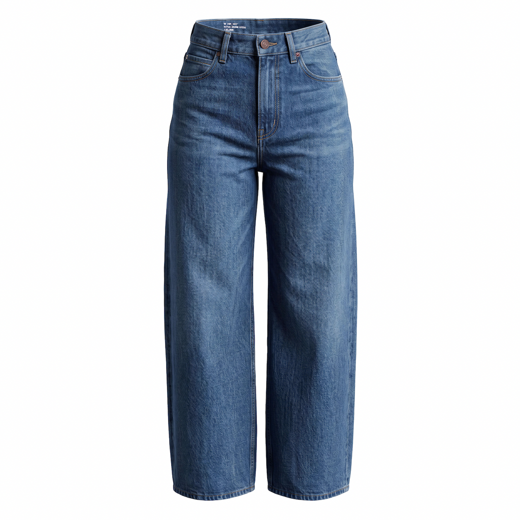 CELINE DARK WASH WIDE LEG JEANS - SIZE 24