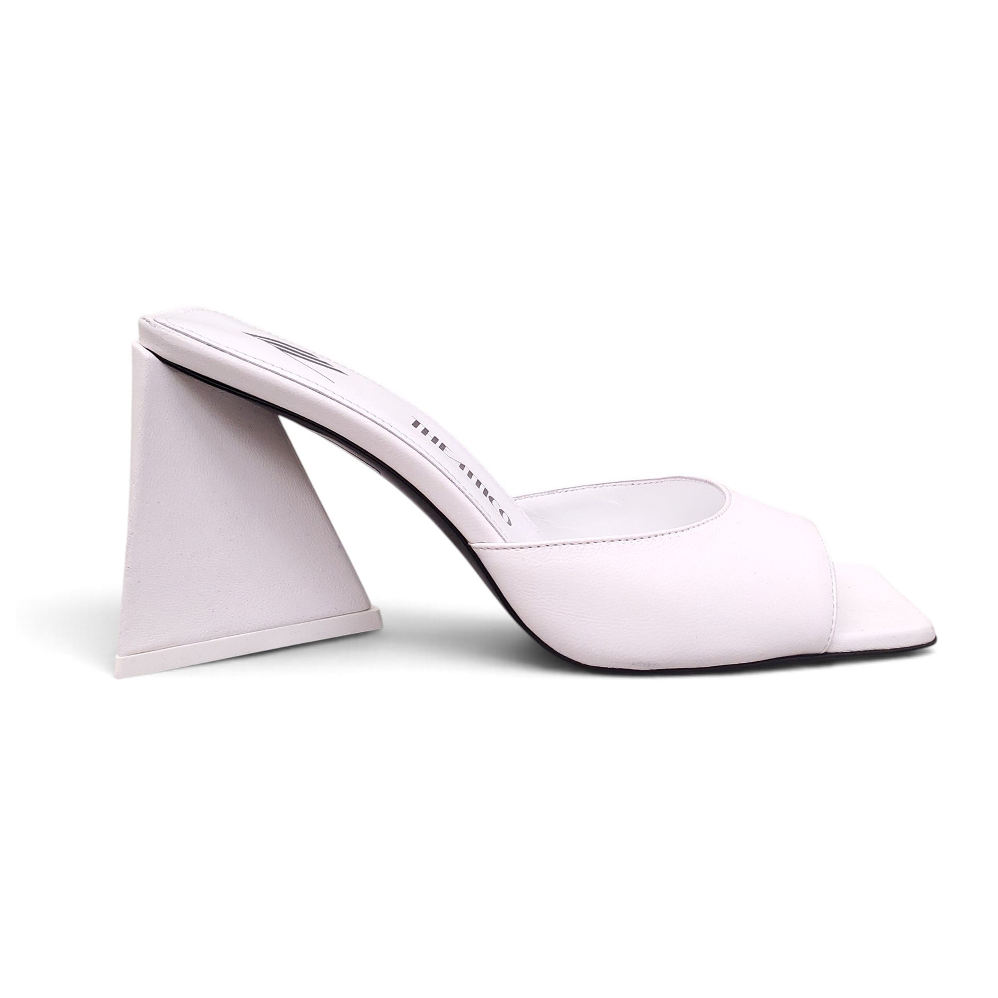 THE ATTICO WHITE PATENT MULES - SIZE 36