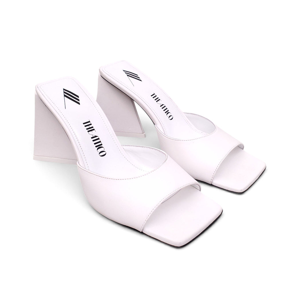 THE ATTICO WHITE PATENT MULES - SIZE 36