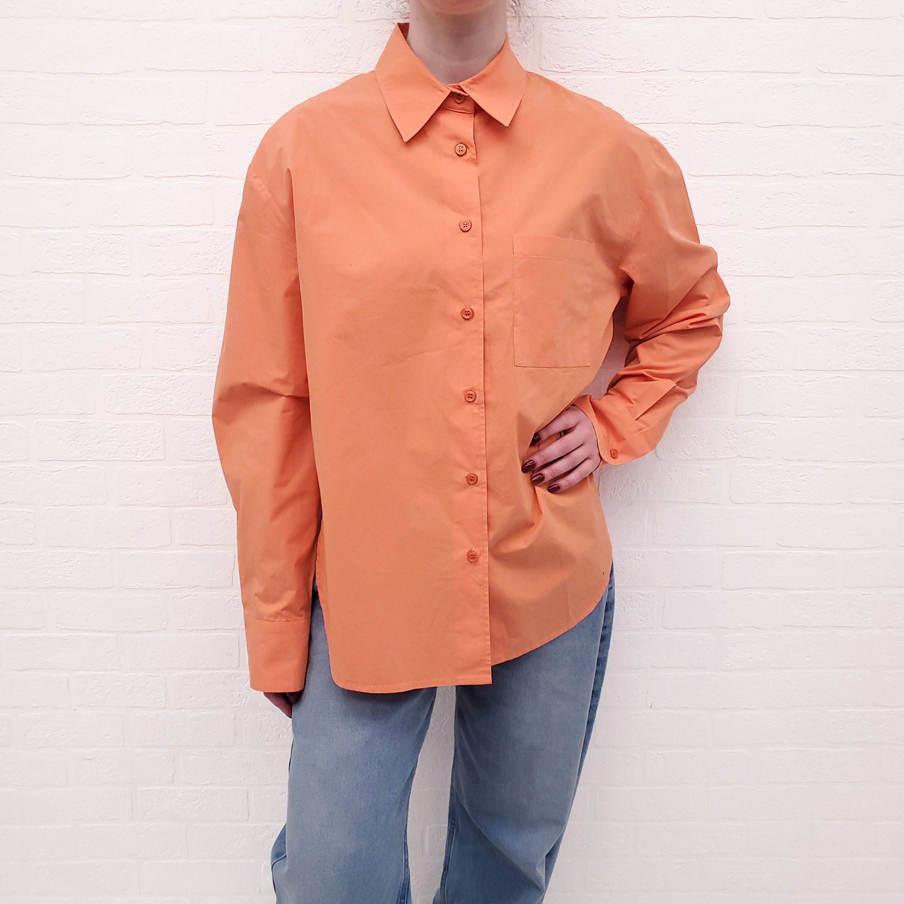 THE FRANKIE SHOP ORANGE OVERSIZED BLOUSE - SIZE S