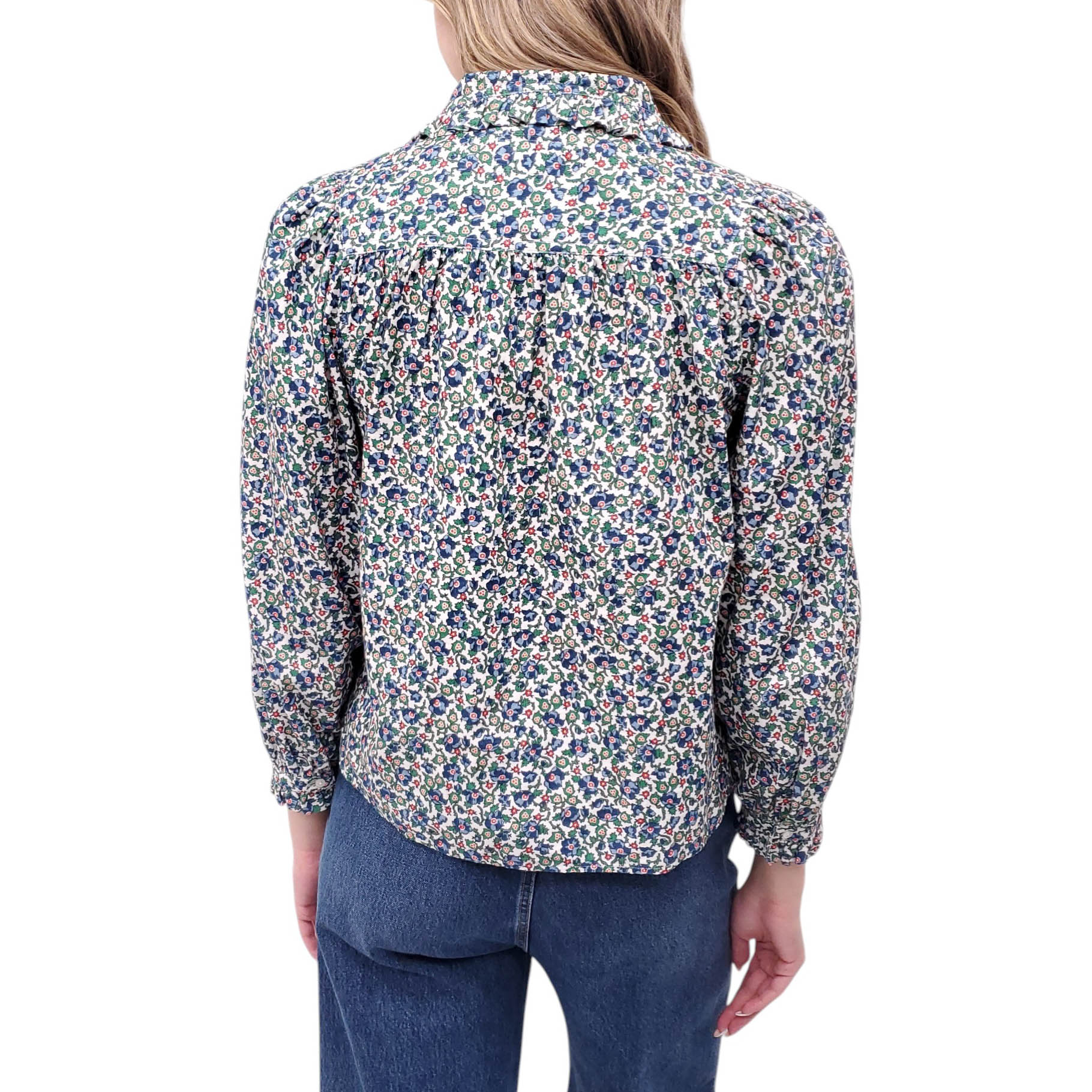 THE GREAT CORDUROY FLORAL BLOUSE WITH COLLAR - SIZE 1/S