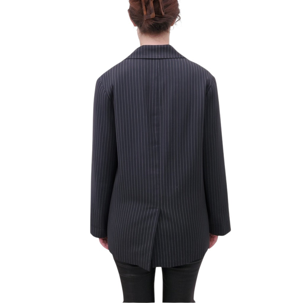 THE GREAT OVERSIZED BLACK PIN STRIPE BLAZER - SIZE 1/S