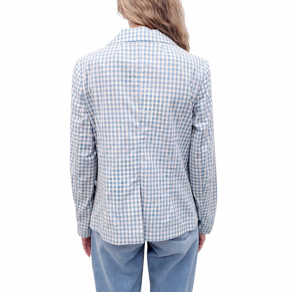 THE LITTLE PROJECT BLUE GINGHAM BLAZER - SIZE M