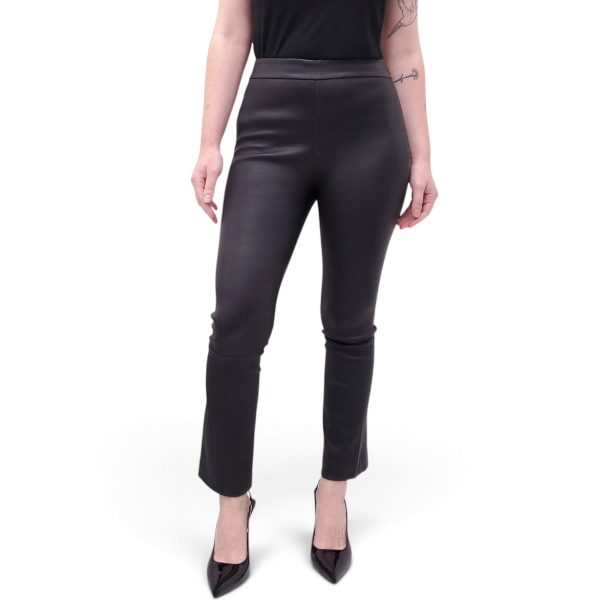 THEORY BLACK LEATHER PANTS - SIZE 2