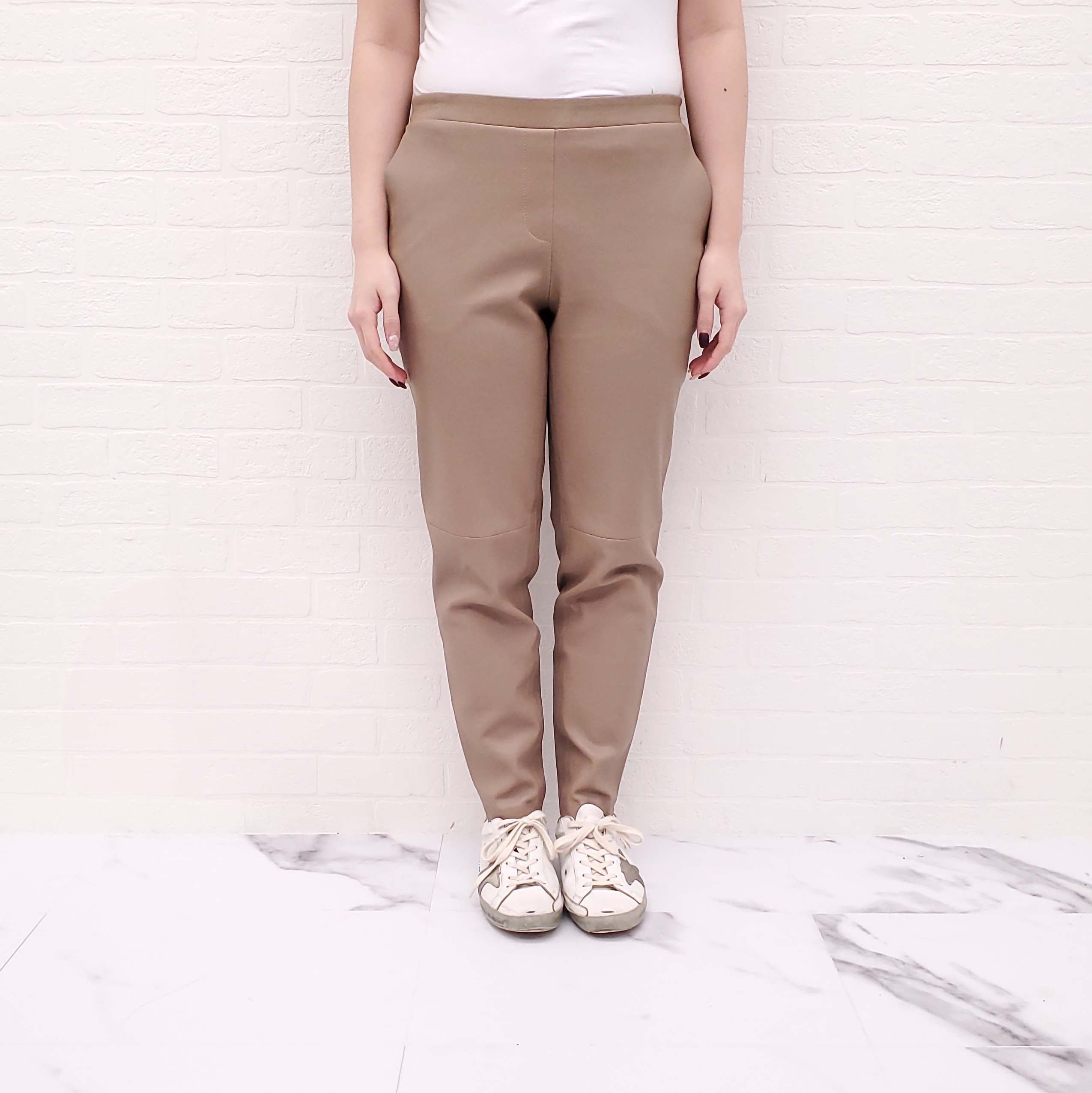 THEORY CAMEL LEATHER LEGGINGS - SIZE 6