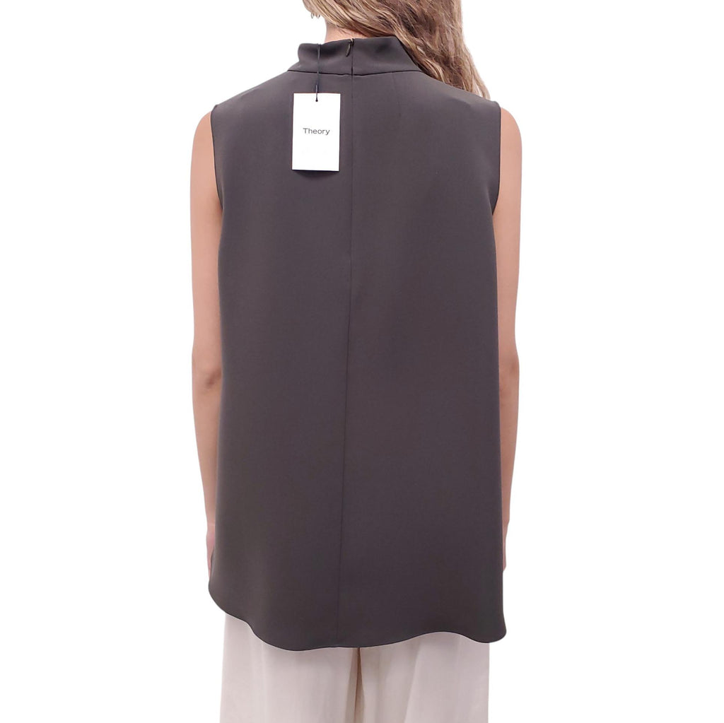 THEORY GREY SLEEVELESS BLOUSE - SIZE L
