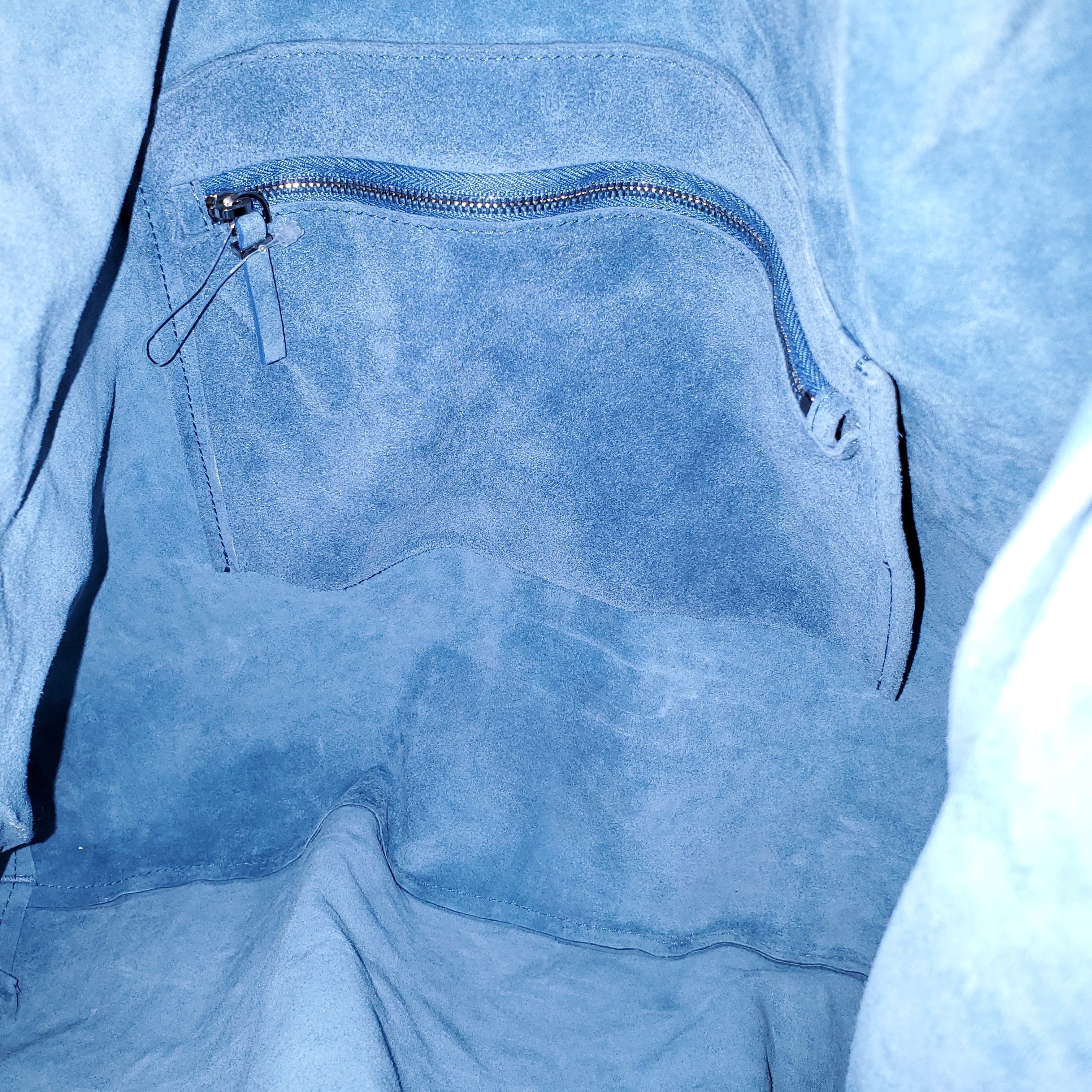 THE ROW BINDLE BLUE SUEDE HOBO BAG