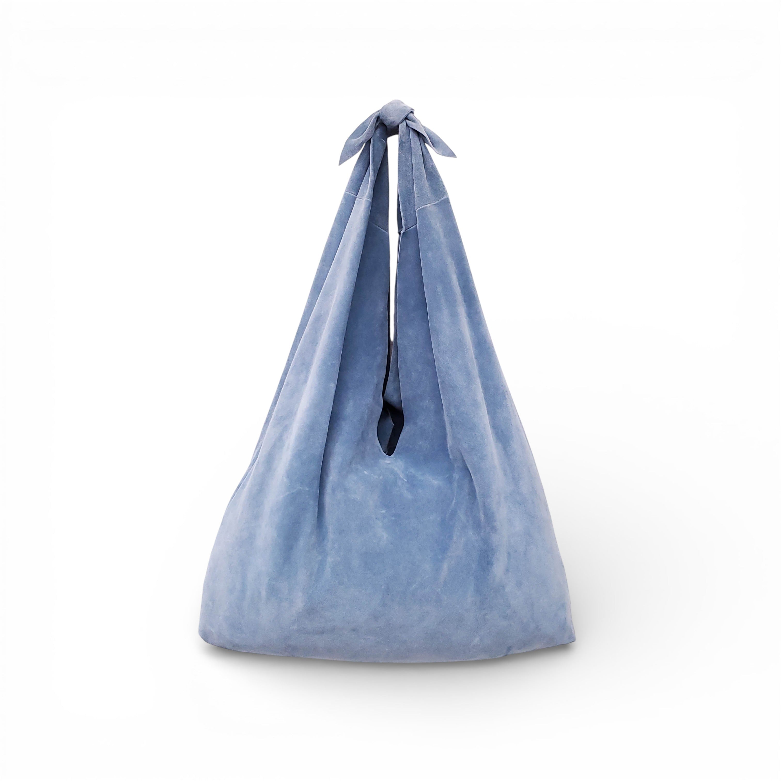 THE ROW BINDLE BLUE SUEDE HOBO BAG