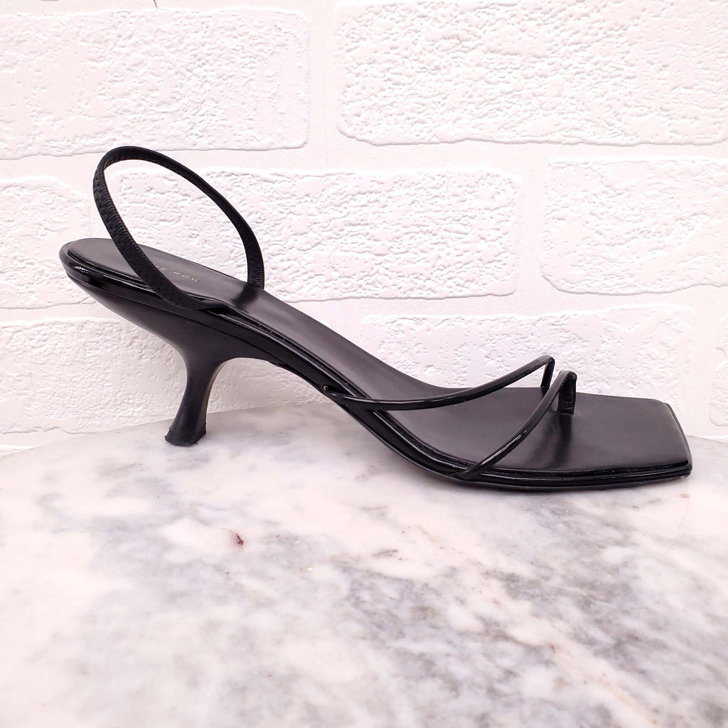 THE ROW BLACK BARELY THERE KITTEN SANDALS - SIZE 40.5