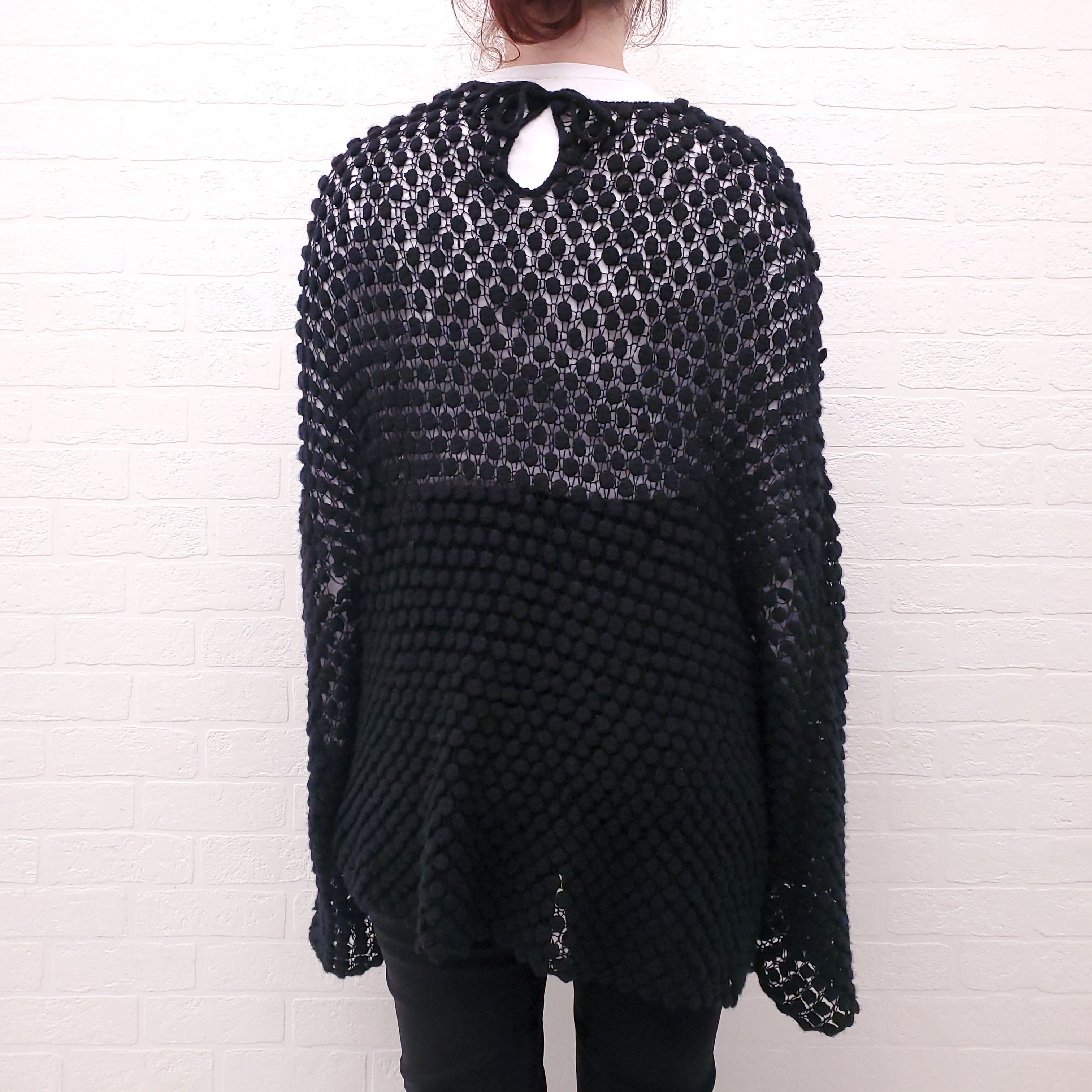 THE ROW BLACK BUBBLE SWEATER - SIZE M/L