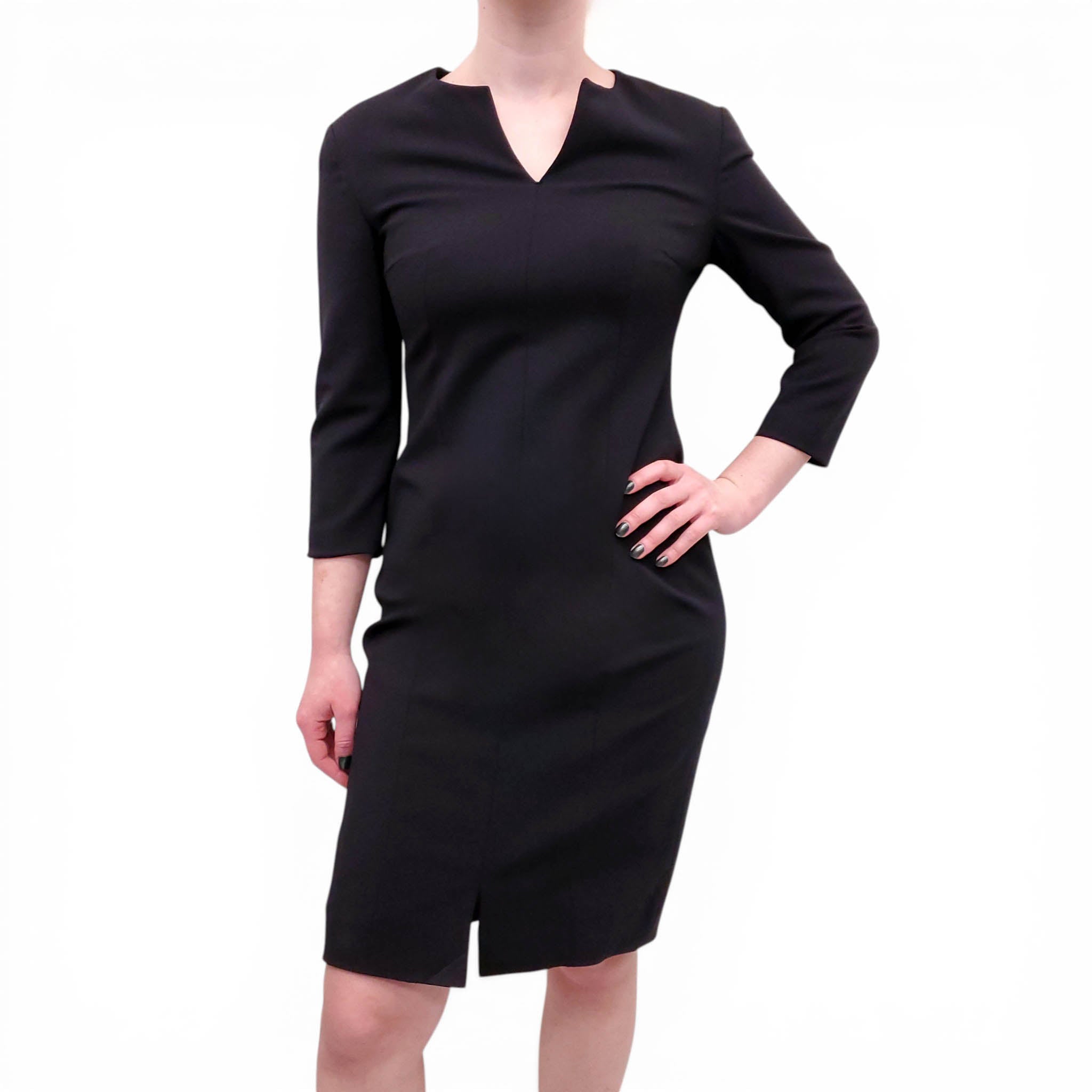 THE ROW BLACK DRESS WITH SLIT DETAIL - SIZE 6