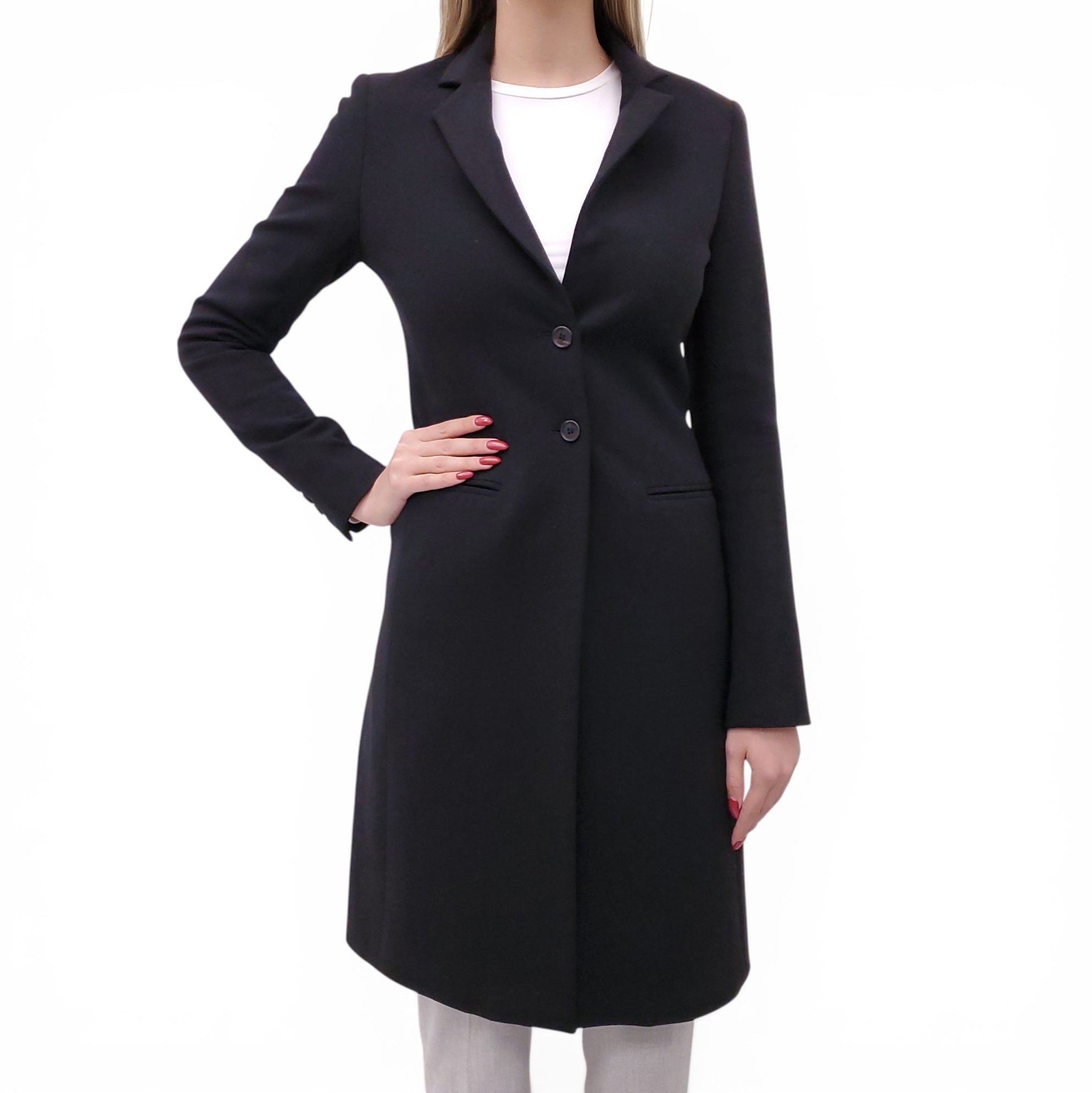 THE ROW BLACK LONG COAT - SIZE 2
