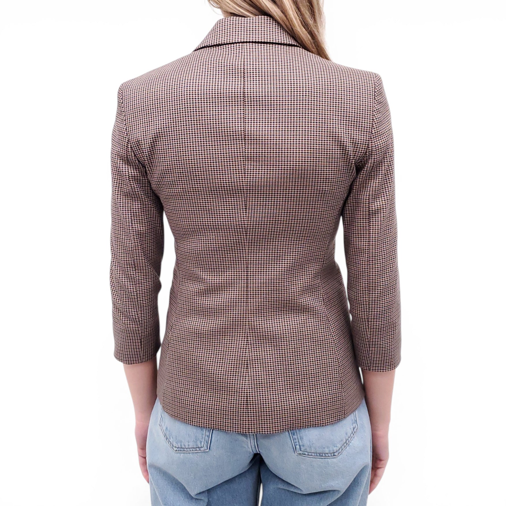 THE ROW BROWN CHECK BLAZER - SIZE 4