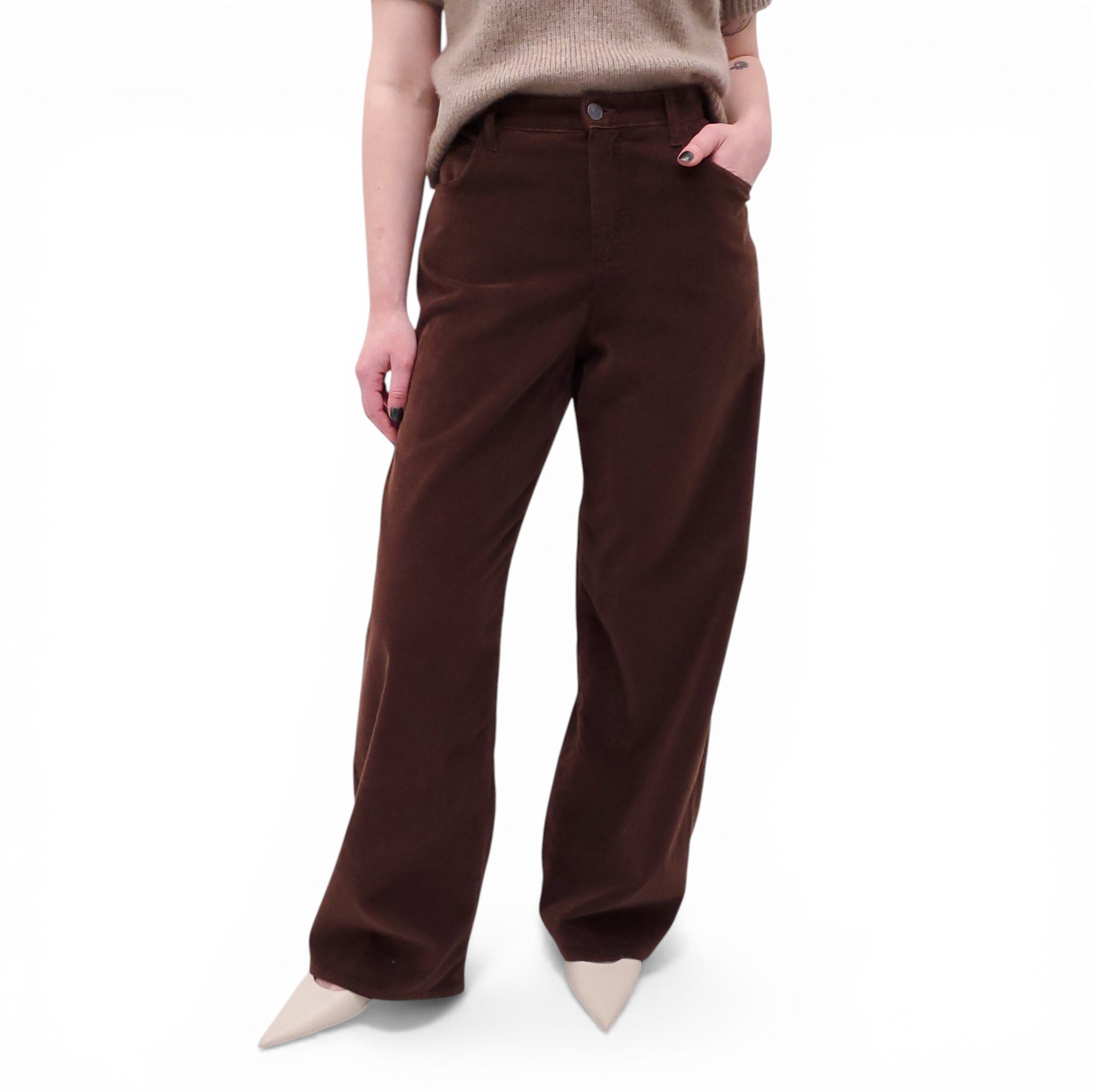 THE ROW BROWN CORDUROY PANTS - SIZE 29