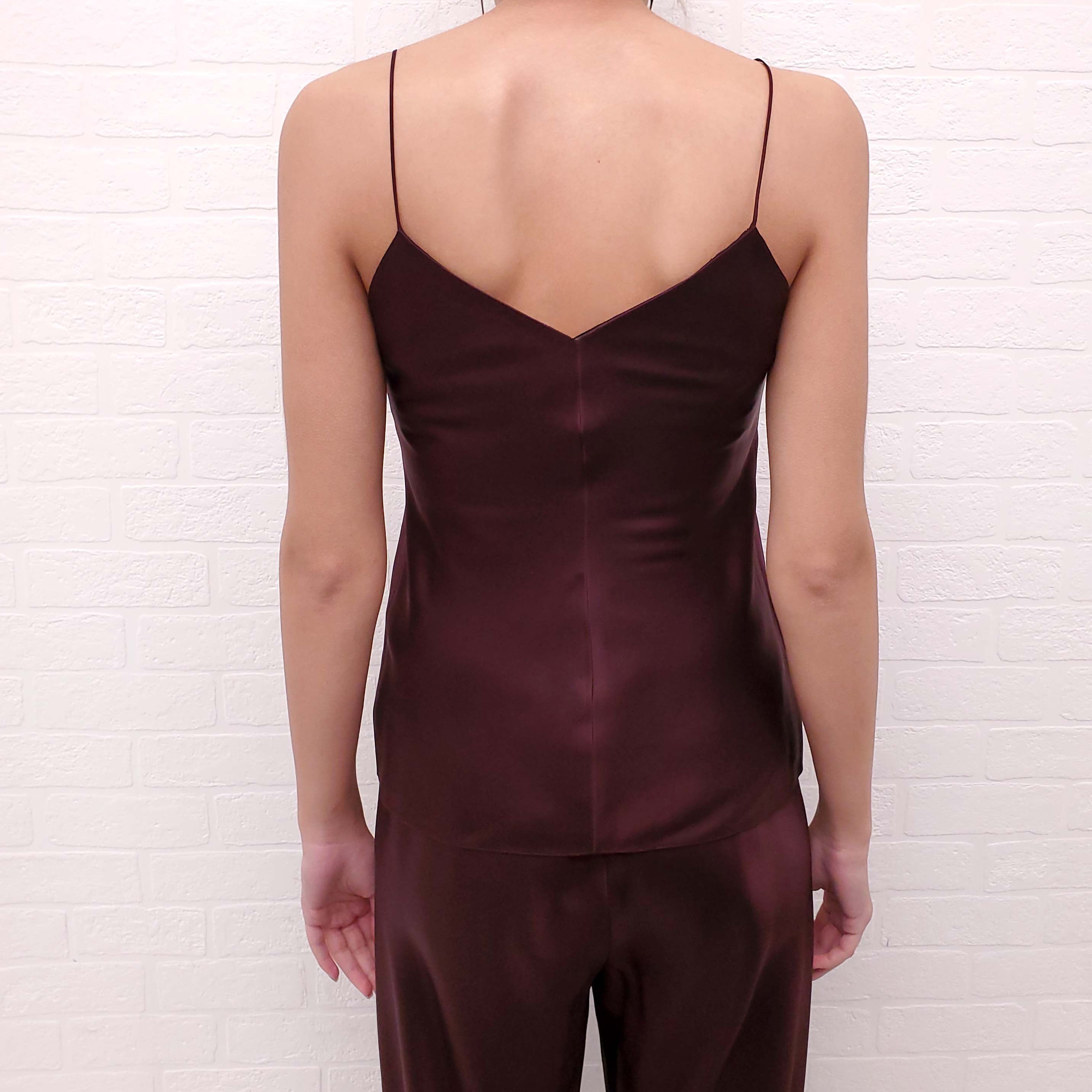 THE ROW BURGUNDY SILK TANK TOP - SIZE XS